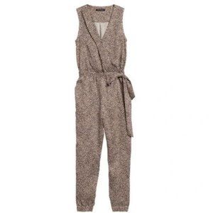 BANANA Republic Leopard Print Wrap V-Neck Sleeveless Jumpsuit Size 2 NWT